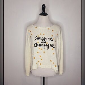Wooden Ships Sunshine and Champagne Knit Sweater Size XS/S $145